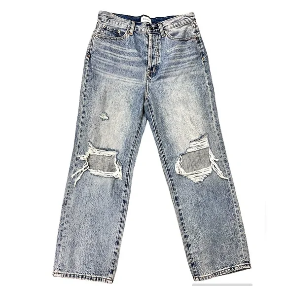 Pistola Cassie Super High Rise Straight Crop Jeans in Blossom Distressed - Picture 4 of 7